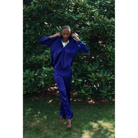 Zara Satin Effect Oversized Shirt - S - Picture 1 of 8